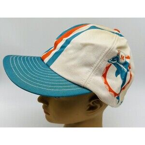 1980s Vintage Miami Dolphins Helmet Hat Snapback Cap Louisville Mfg